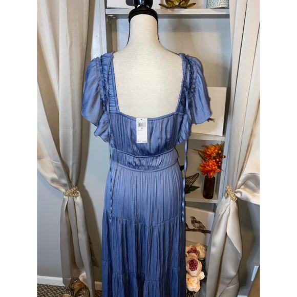 Joie NWT $128 size Medium Stunning Elegant Slate Blue Maxi Dress Tie Back - Picture 9 of 12